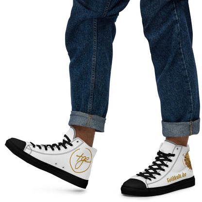 Hochwertige schwarze Canvas-Sneaker von Sportswear Iron Monkey 23, handgefertigte High-Top-Leinenschuhe für Herren.