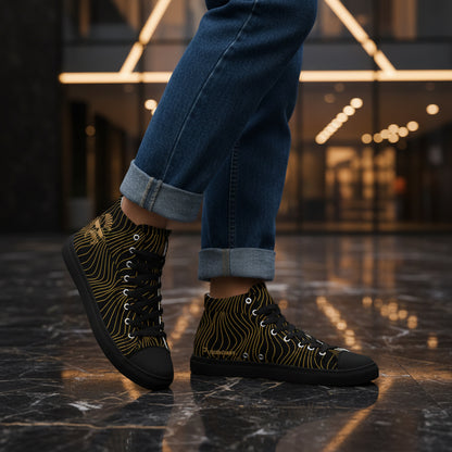 Herren High-Top Canvas Sneaker von Sportswear Iron Monkey 23, handgefertigt mit schwarzer EVA-Sohle, seitliche Ansicht
