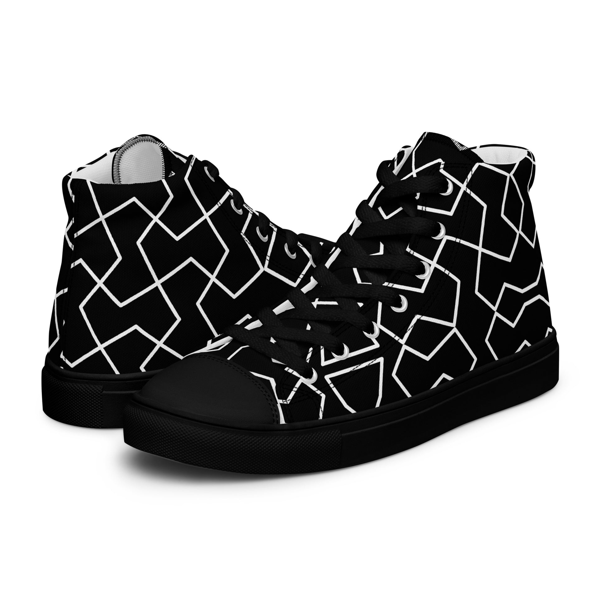 Herren High-Top Canvas Sneaker von Sportswear Iron Monkey 23 in Schwarz-Weiß mit EVA-Sohle, seitliche Ansicht