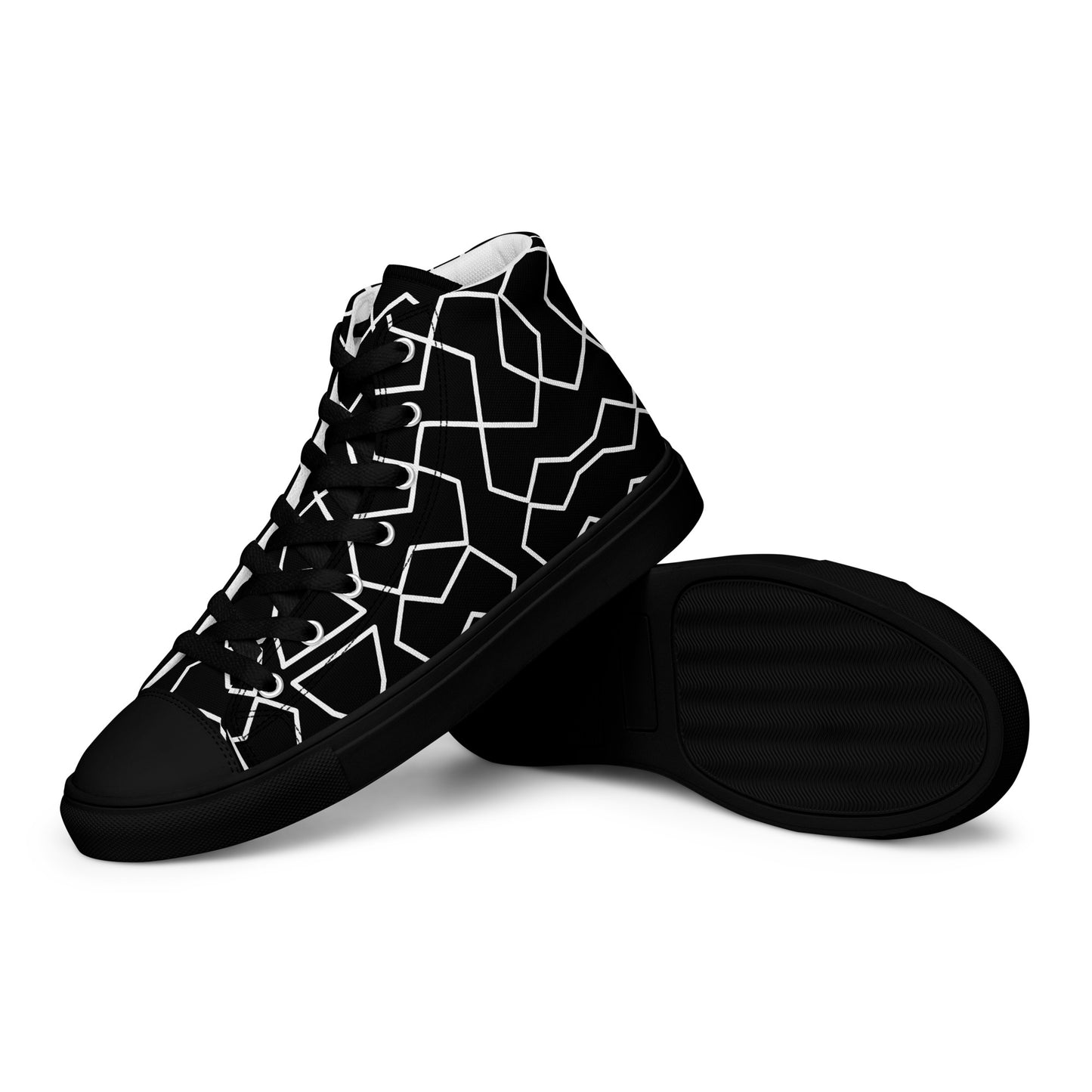 Herren High-Top Canvas Sneaker von Sportswear Iron Monkey 23 in Schwarz und Weiß, mit EVA-Sohle, seitliche Ansicht