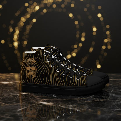 Schwarze Herren High-Top Canvas Sneaker von Sportswear Iron Monkey 23 mit handgefertigtem Design und EVA-Sohle, rechte Seite