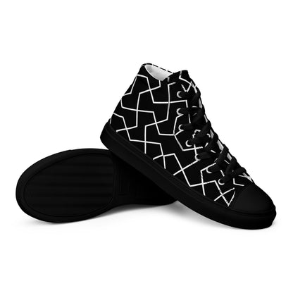 Herren High-Top Canvas Sneaker von Sportswear Iron Monkey 23 in Schwarz und Weiß, mit EVA-Sohle, rechte Seite.