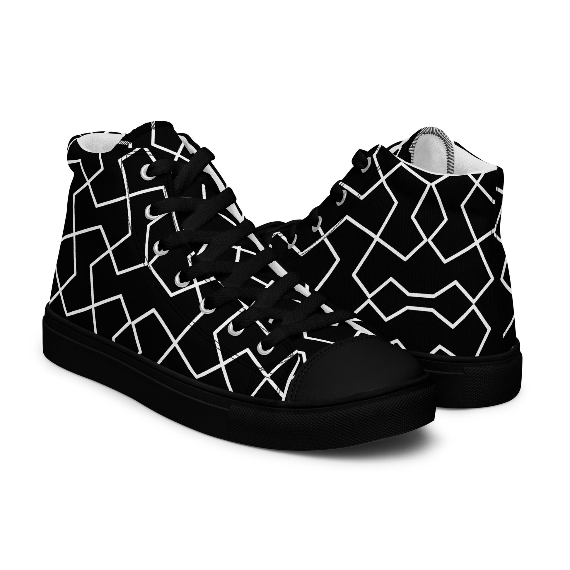 Herren High-Top Canvas Sneaker von Sportswear Iron Monkey 23 in Schwarz und Weiß, mit EVA-Sohle, rechte Seite.