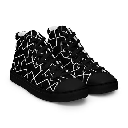 Herren High-Top Canvas Sneaker von Sportswear Iron Monkey 23 in Schwarz und Weiß, rechte Frontansicht mit EVA-Sohle