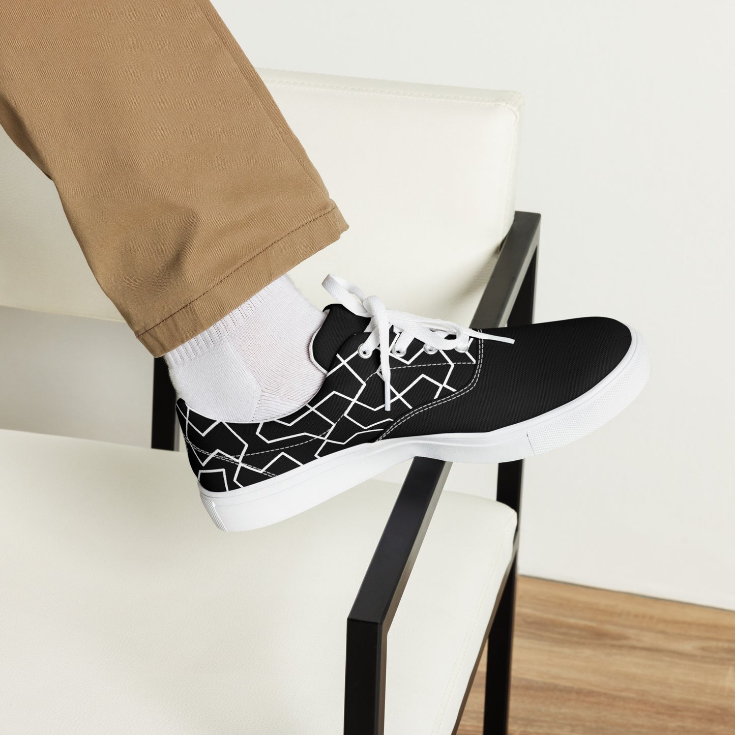 Herren Canvas Schuhe von Sportswear Iron Monkey 23, weiße Schnürschuhe mit EVA-Sohle und atmungsaktivem Leinenmaterial.