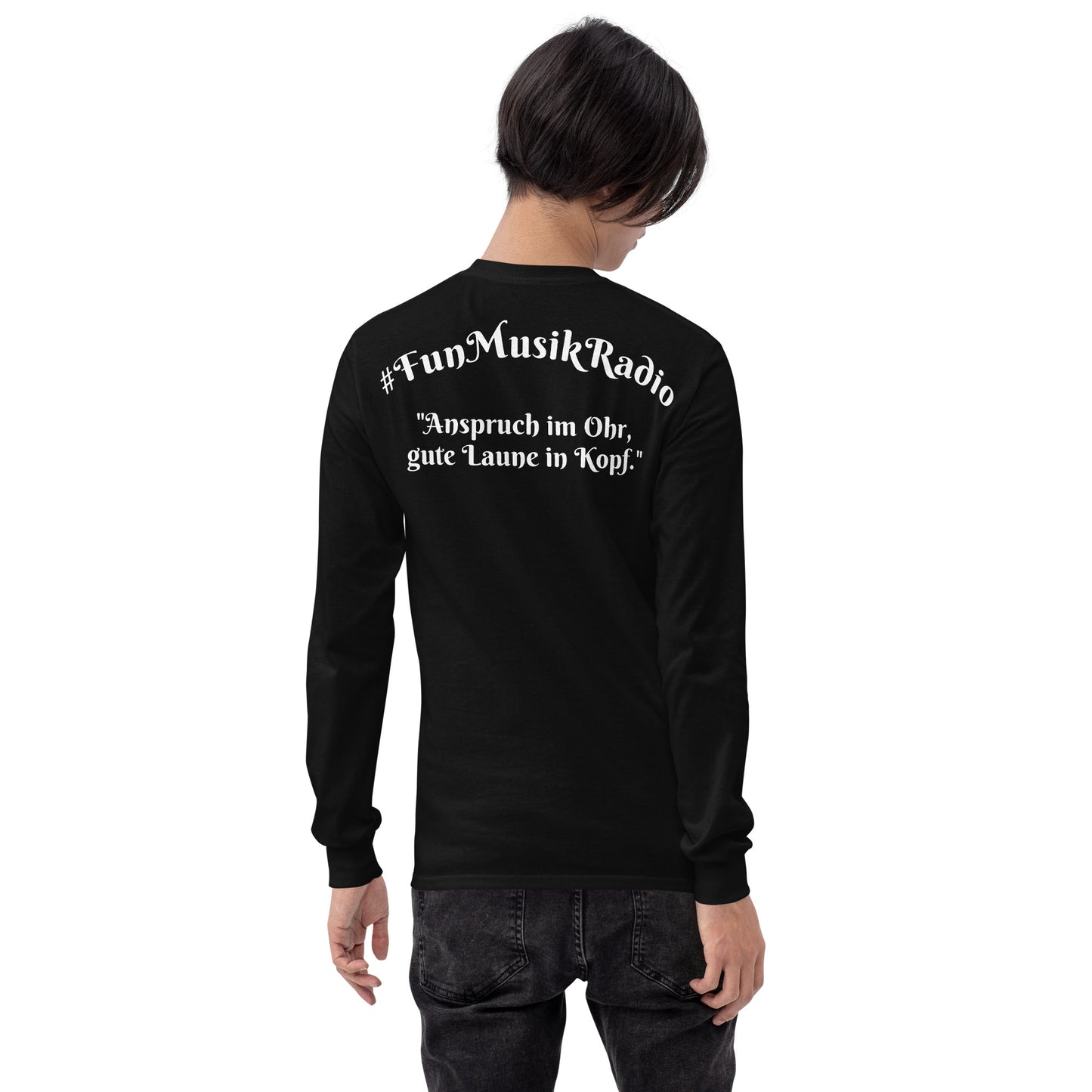 Schwarzes Langarmshirt von Sportswear Iron Monkey 23, aus 100% Baumwolle Jersey, mit klassischer Passform für Herren.