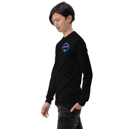 Schwarzes Langarmshirt von Sportswear Iron Monkey 23, aus 100 % Baumwolle Jersey, klassische Passform, Männerfrontansicht