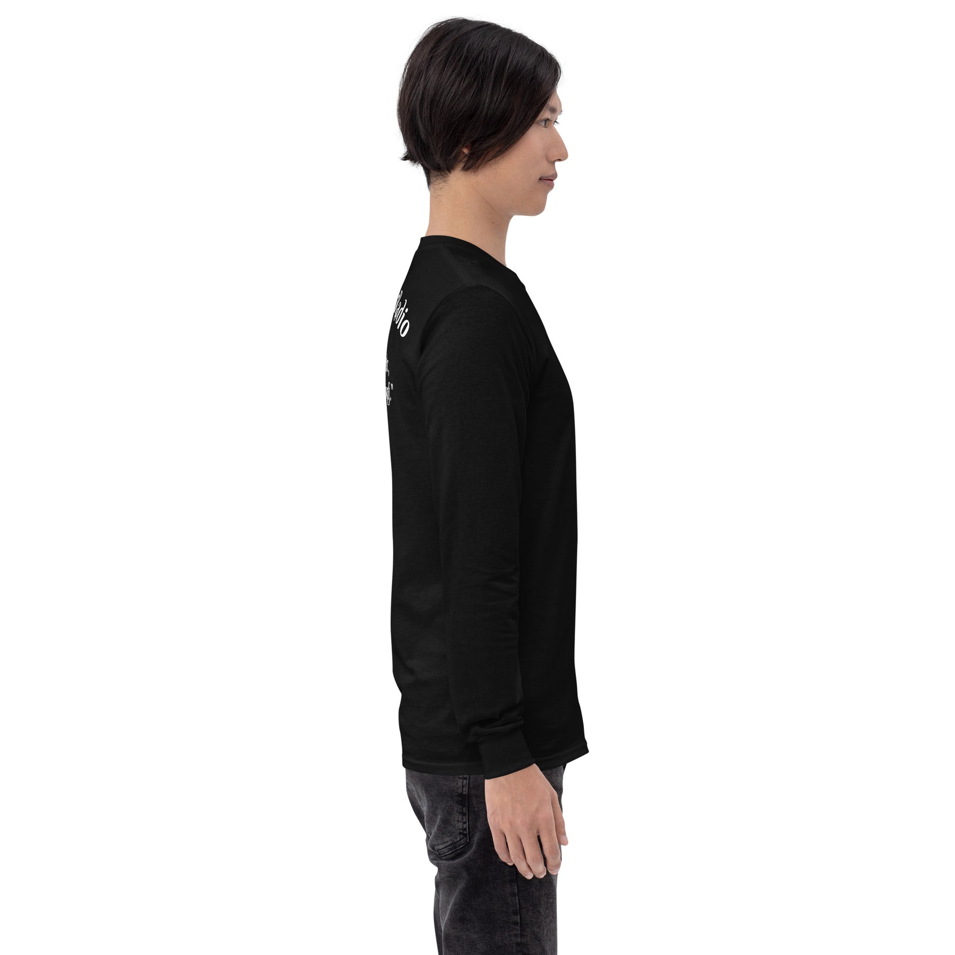 Schwarzes Langarmshirt von Sportswear Iron Monkey 23, aus 100% Baumwolle Jersey, klassische Passform, für Männer.