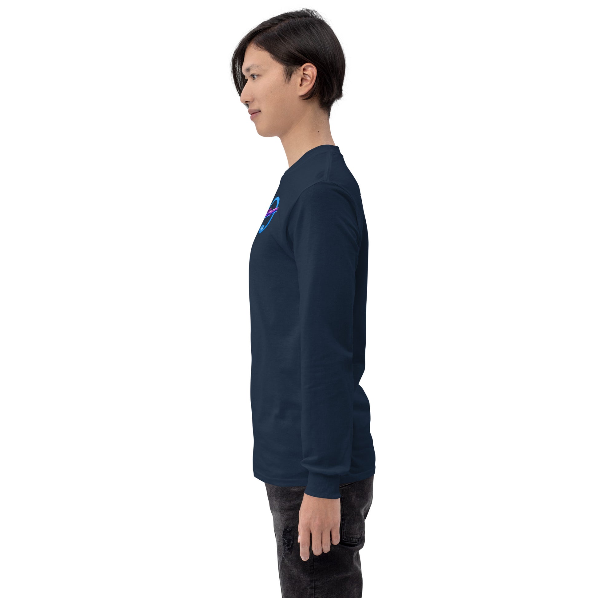 Herren Langarmshirt Jo Bergen aus 100 % Baumwolle, Navy, klassische Passform, Sportswear Iron Monkey 23, Jersey Material