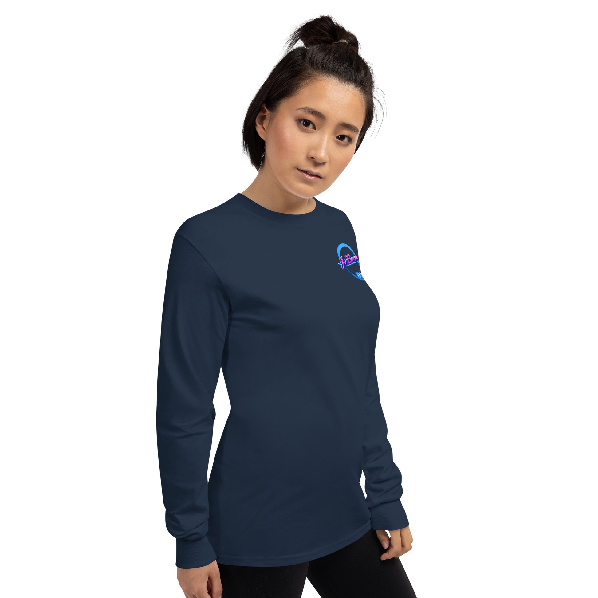 Männliches Langarmshirt von Sportswear Iron Monkey 23 in Navy, 100% Baumwolle Jersey, klassische Passform, rechte Vorderseite.