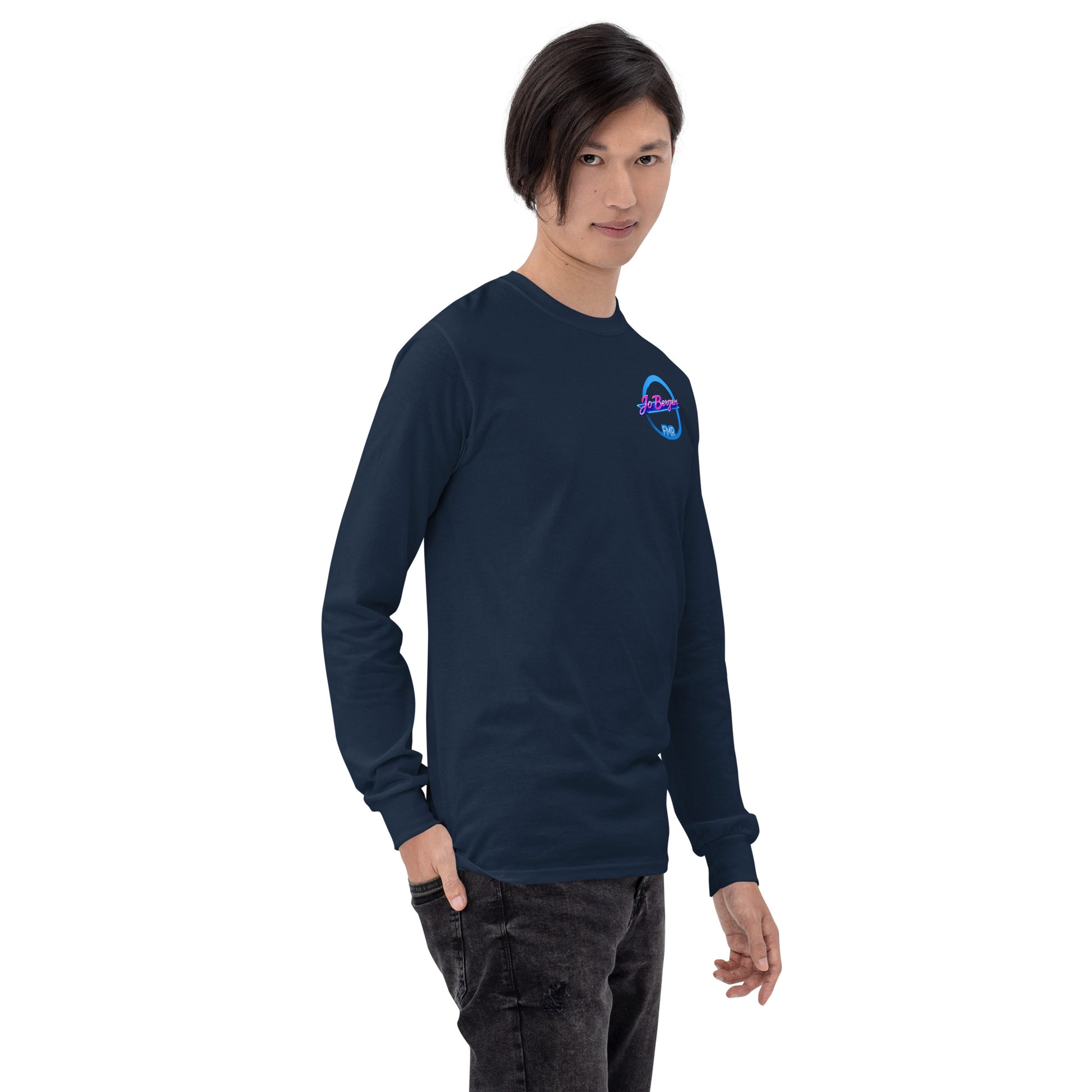 Männer Langarmshirt Jo Bergen in Navy, aus 100 % Baumwolle Jersey, klassische Passform, Sportswear Iron Monkey 23