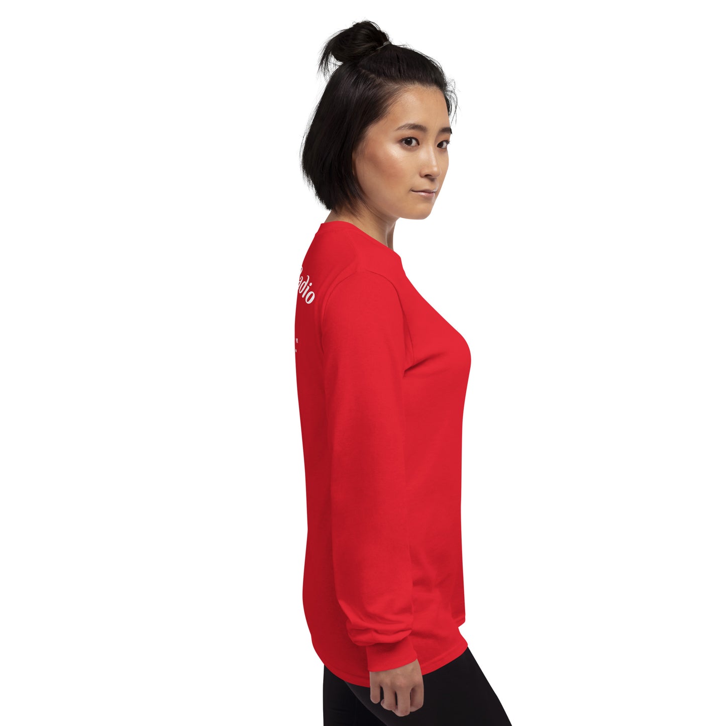 Rotes Langarmshirt von Sportswear Iron Monkey 23, aus 100% Baumwolle Jersey, klassische Passform, für Männer.