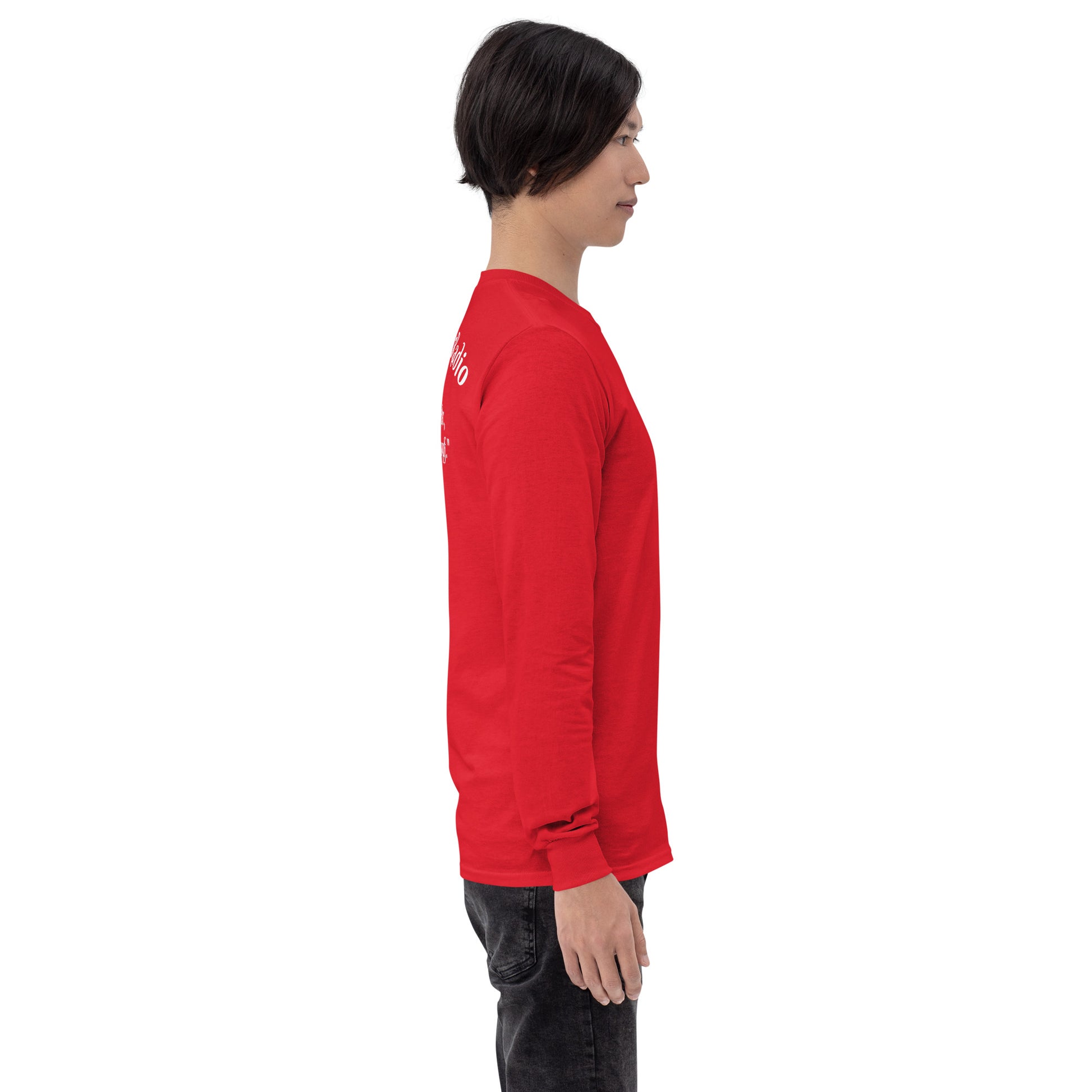 Rotes Langarmshirt von Sportswear Iron Monkey 23, aus 100% Baumwolle Jersey, klassische Passform, für Herren.