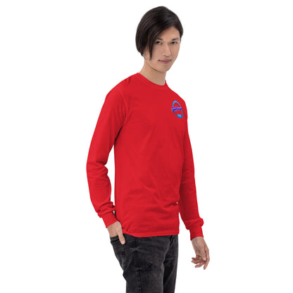Rotes Langarmshirt von Sportswear Iron Monkey 23, aus 100% Baumwolle, klassische Passform, Frontansicht für Herren