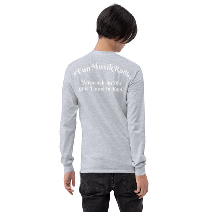 Männer Langarmshirt Jo Bergen aus Baumwolle Jersey in Grau, klassische Passform, Rückenansicht, Sportswear Iron Monkey 23