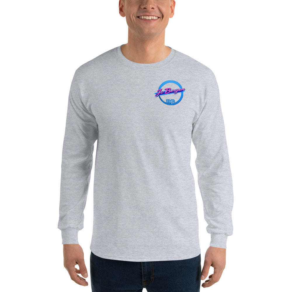 Männliches Langarmshirt von Sportswear Iron Monkey 23 aus Jersey-Baumwolle in Grau, klassische Passform, Frontansicht.