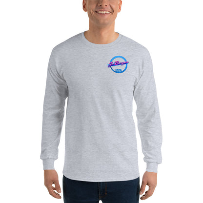 Männliches Langarmshirt von Sportswear Iron Monkey 23 aus Jersey-Baumwolle in Grau, klassische Passform, Frontansicht.