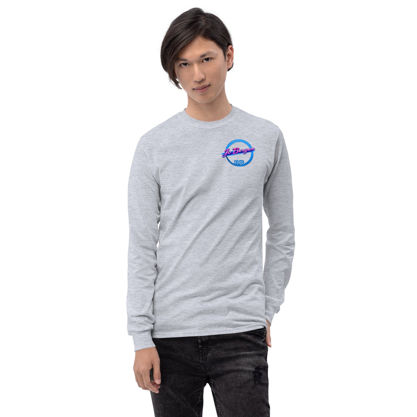 Herren Langarmshirt Jo Bergen von Sportswear Iron Monkey 23 aus 100% Baumwolle Jersey, klassische Passform, sportliches Grau Vorderansicht
