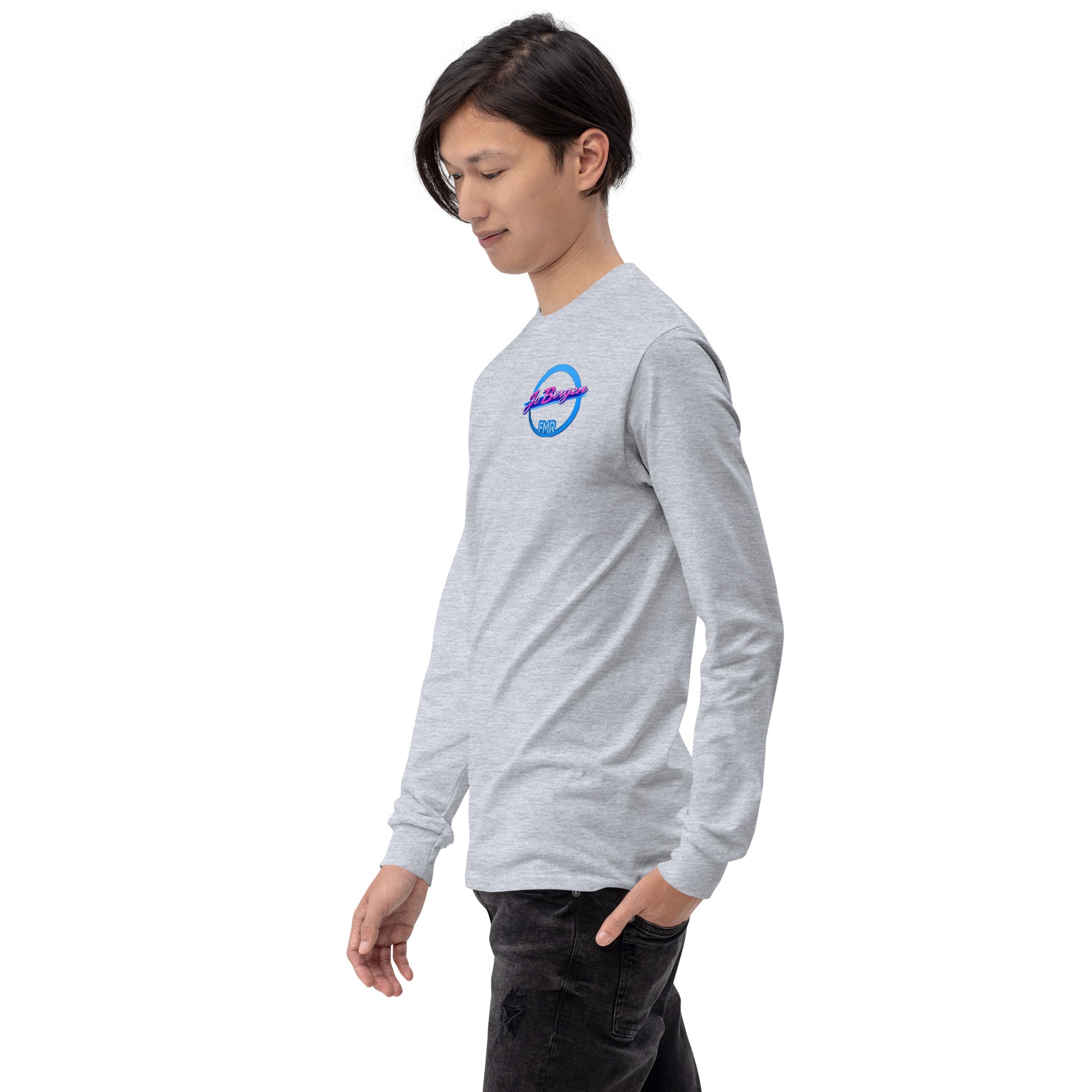 Männliches Langarmshirt von Sportswear Iron Monkey in Grau, aus 100% Baumwolle, mit klassischer Passform, Jersey-Stoff.
