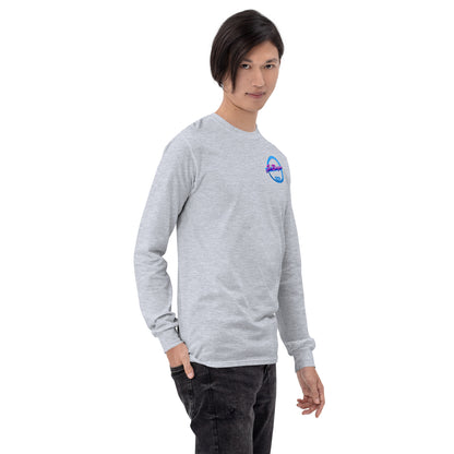 Langarmshirt Jo Bergen von Sportswear Iron Monkey, graues Baumwoll-Jersey, klassische Passform, rechte Vorderansicht.
