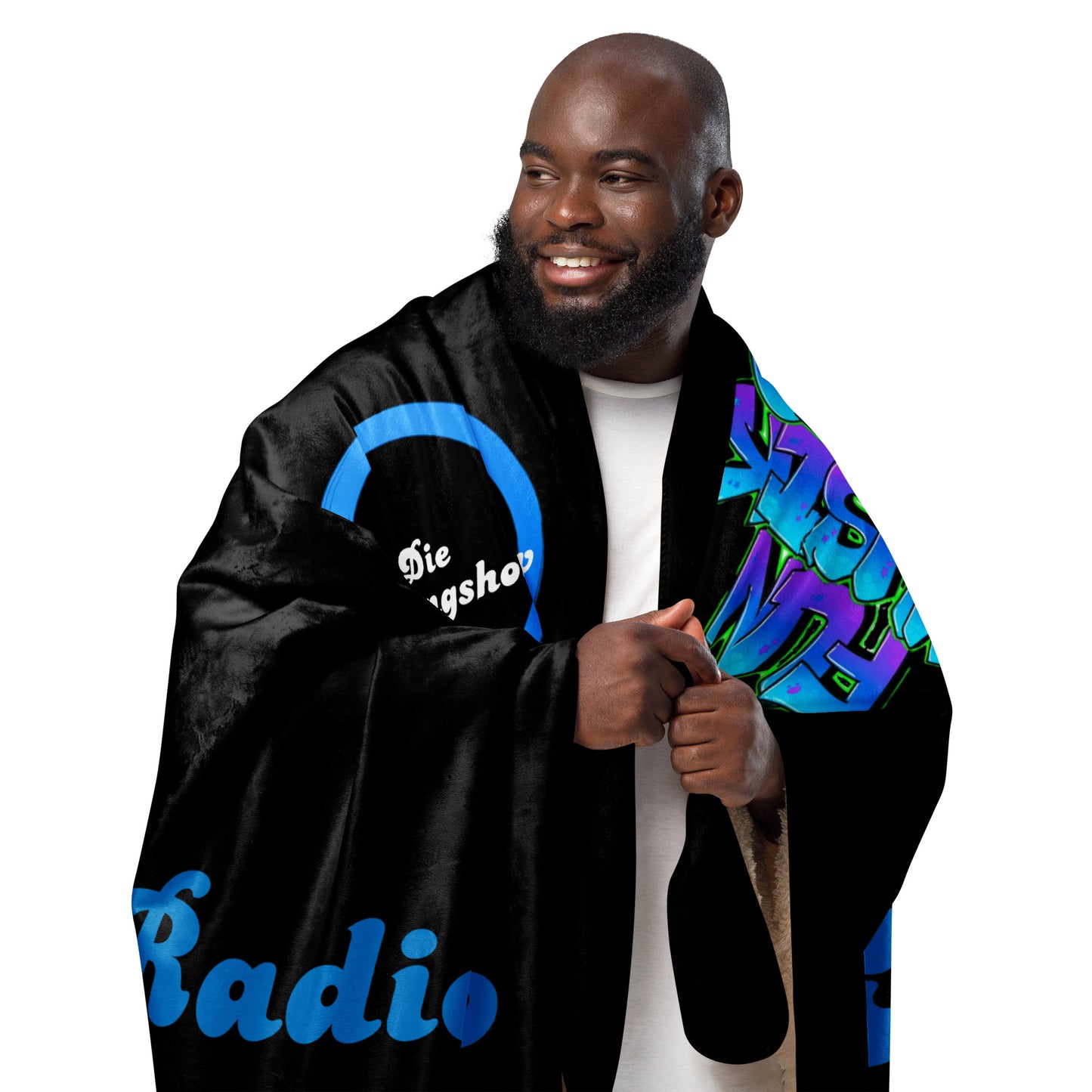 FunMusikRadio Sherpa-Decke Nahaufnahme - Weicher Plüschstoff Premium-Qualität