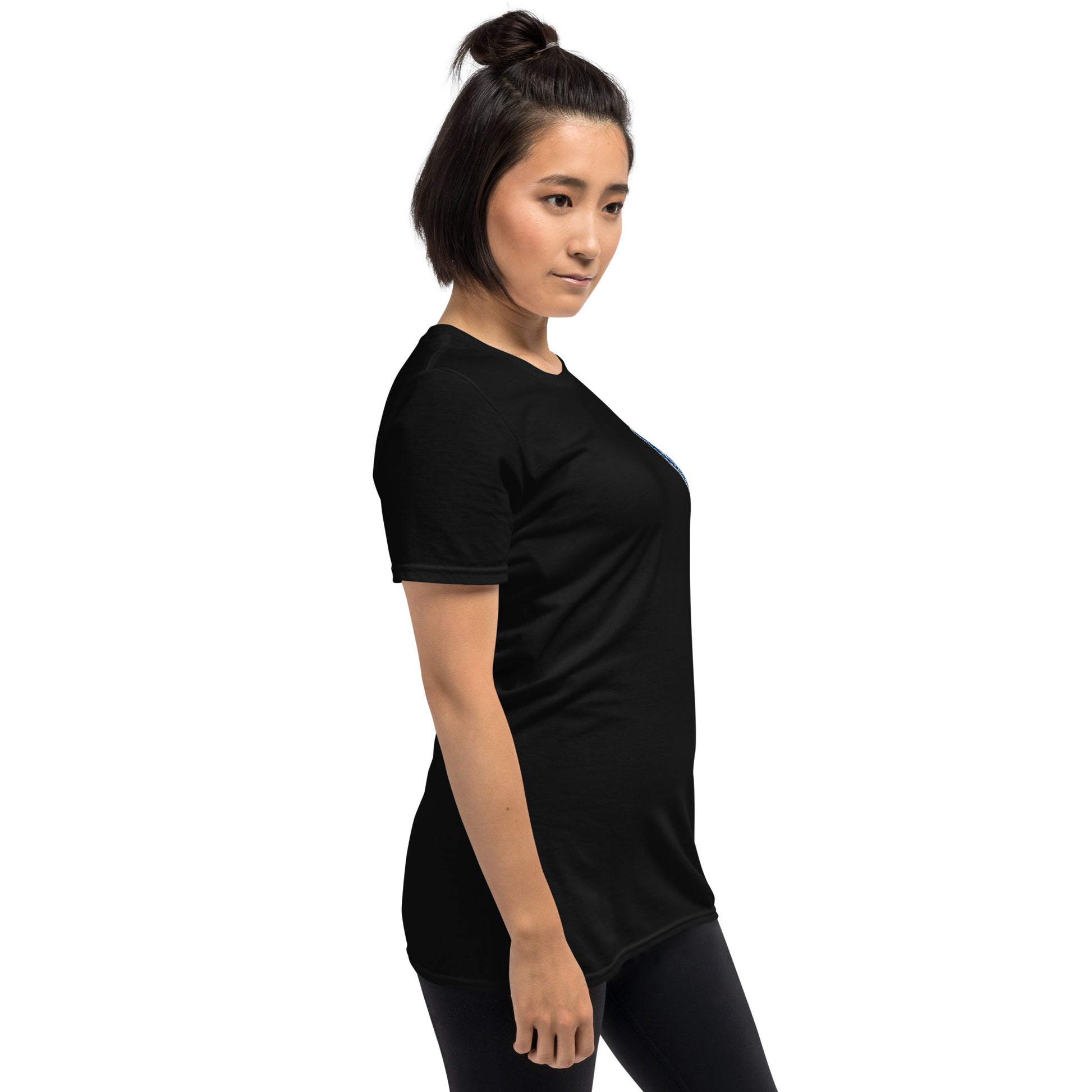 Schwarzes unisex T-Shirt von Sportswear Iron Monkey 23 mit Fanclub Alte Dame 1892 Aufdruck, rechte Vorderseite, weiche Baumwolle