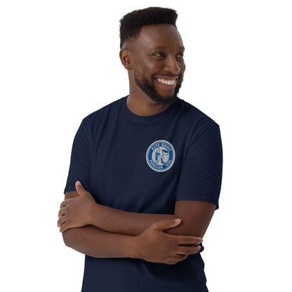 Unisex-Navy-Shirt von Sportswear Iron Monkey 23 mit Fanclub Alte Dame 1892 Aufdruck, weiche Baumwollqualität, vorne sichtbar