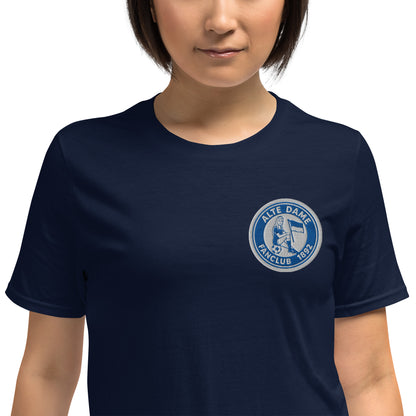 Unisex-Kurzarm-T-Shirt in Navy mit Fanclub Alte Dame 1892 Logo, Sportswear Iron Monkey 23, weiches Baumwollmaterial