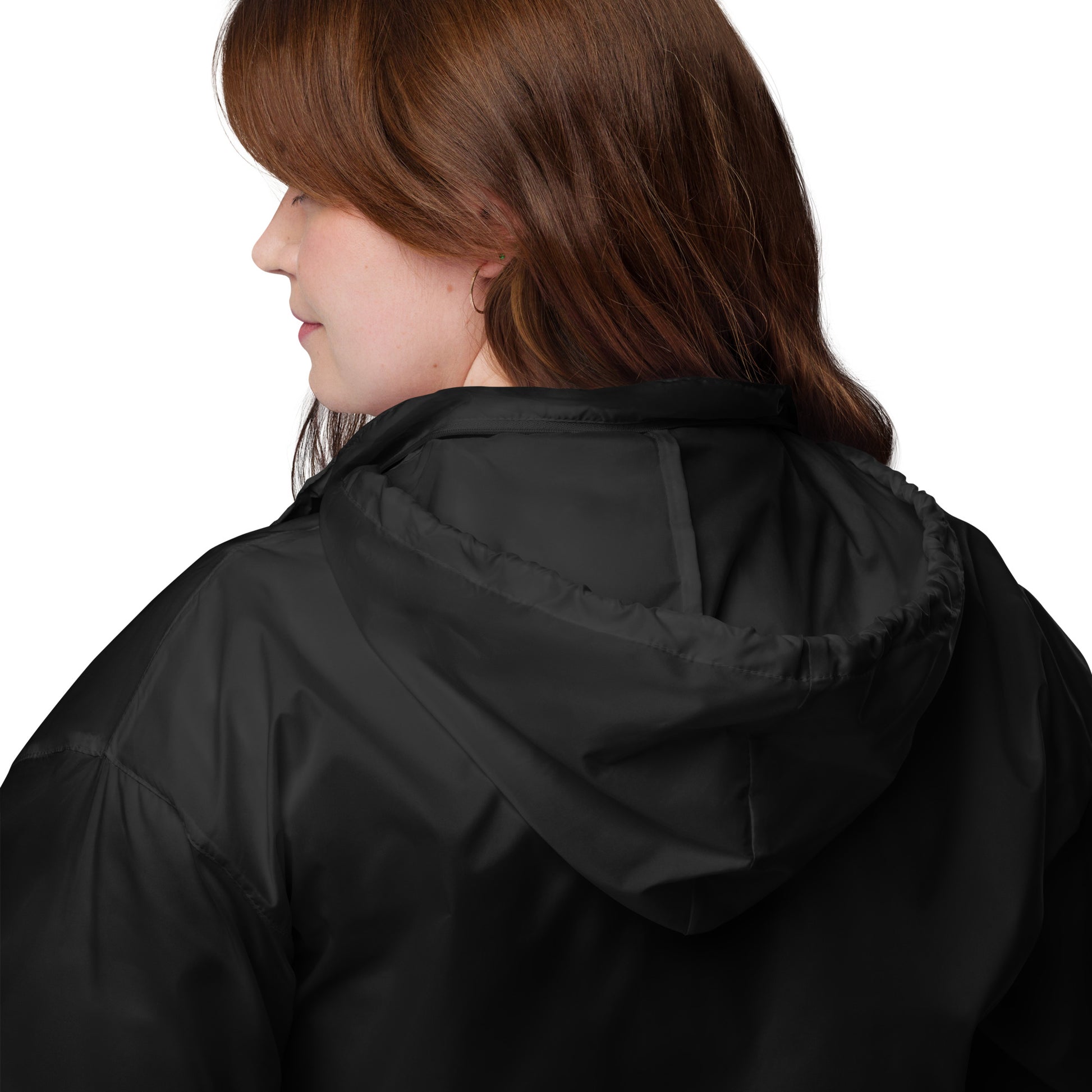 Unisex Basic Windbreaker in Schwarz mit Fanclub Alte Dame 1892 Logo, Sportswear Iron Monkey 23, Rückenansicht