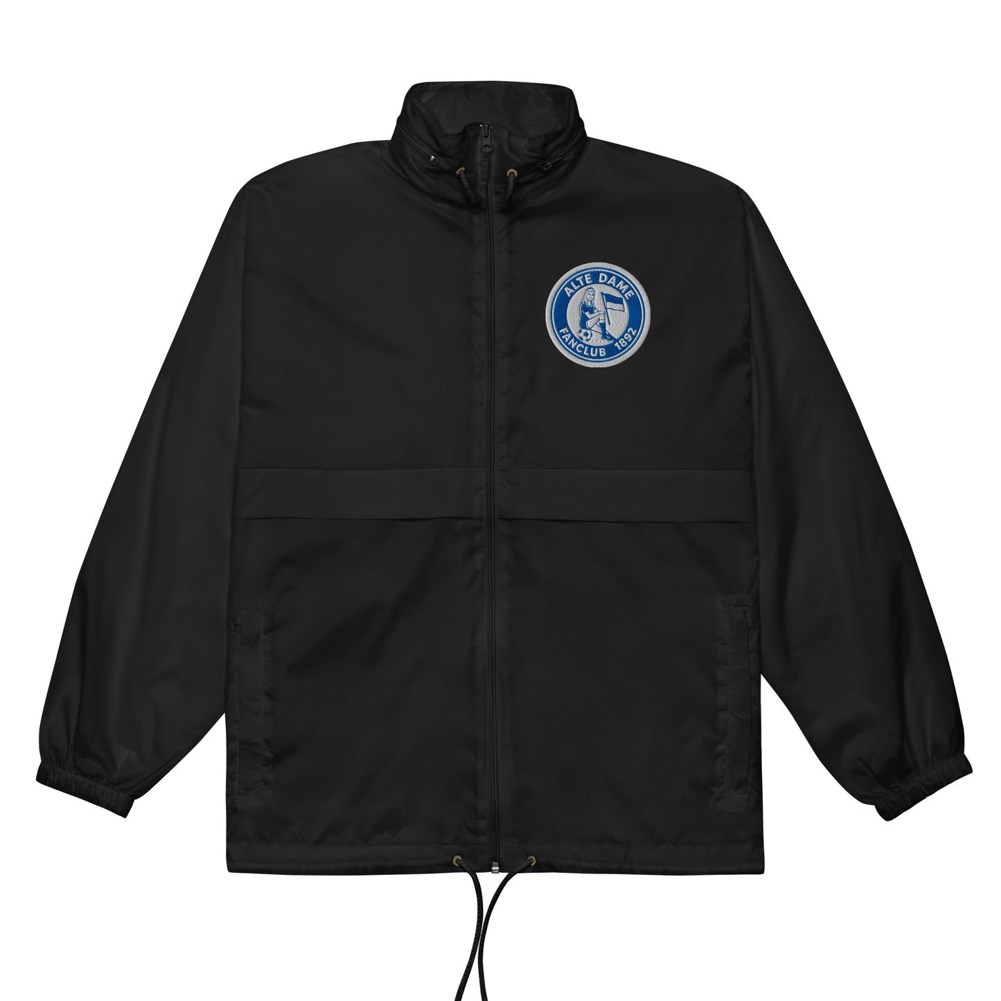Unisex Basic-Windbreaker von Sportswear Iron Monkey 23 in Schwarz, vorne sichtbar, leicht winddicht und sportlich für Damen und Herren.