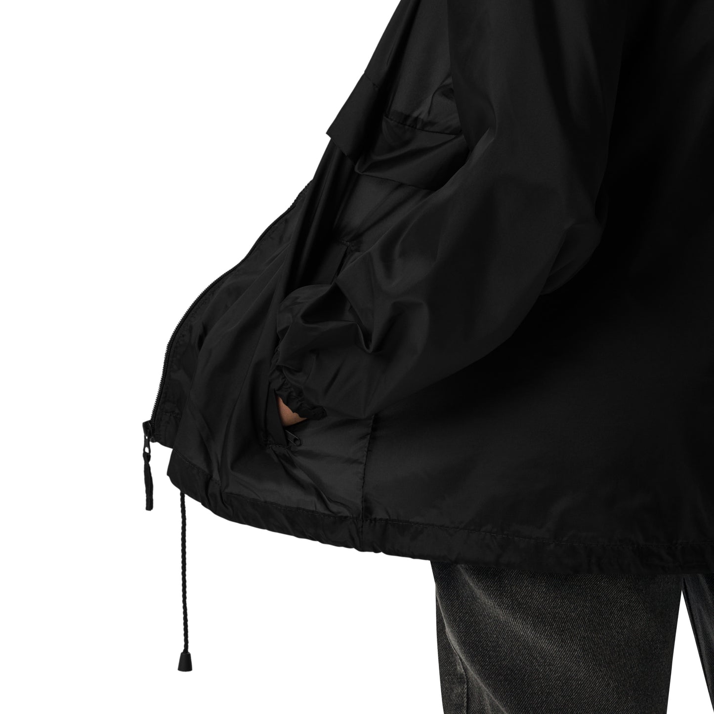 Unisex Basic-Windbreaker von Sportswear Iron Monkey 23 in Schwarz mit Fanclub Alte Dame 1892-Design, leichte Jacke für den Alltag.