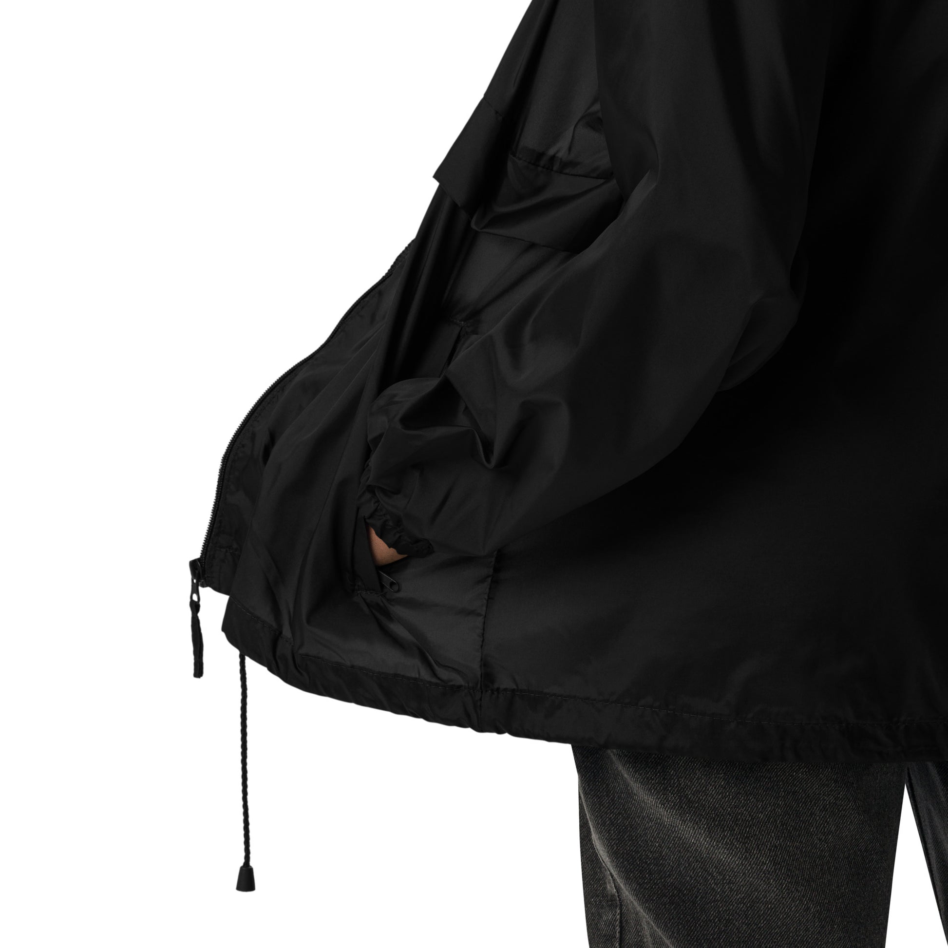 Unisex Basic-Windbreaker von Sportswear Iron Monkey 23 in Schwarz mit Fanclub Alte Dame 1892-Design, leichte Jacke für den Alltag.