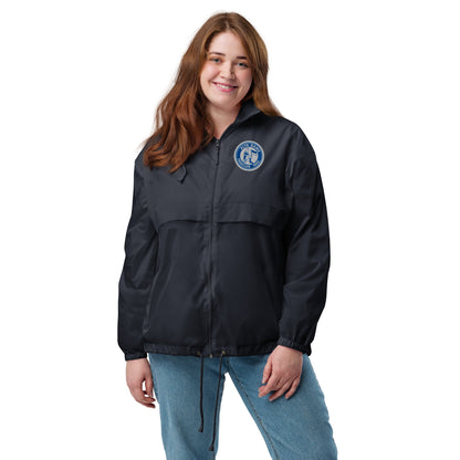 Unisex-Navy-Windbreaker von Sportswear Iron Monkey 23, Basic Jacke mit Frontverschluss und Logo, ideal für sportliche Aktivitäten.