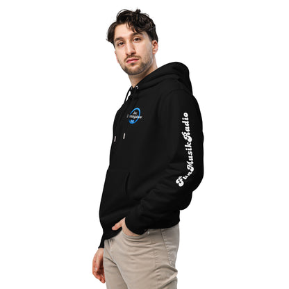 FunMusikRadio Bio-Hoodie Seitenansicht - PETA-Approved Vegan Kapuzenpullover